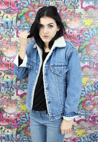 LEVI'S 80S SHERPA FLEECE LINED VINTAGE DENIM JACKET. UNISEX.