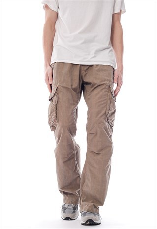 VINTAGE ARMANI CARGO PANTS TROUSERS BEIGE