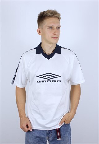 VINTAGE UMBRO LAMPAS MONOGRAM BIG LOGO T-SHIRT TOP SHIRT