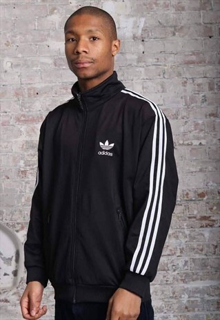 VINTAGE ADIDAS 3 STRIPE LOGO TRACK JACKET BLACK