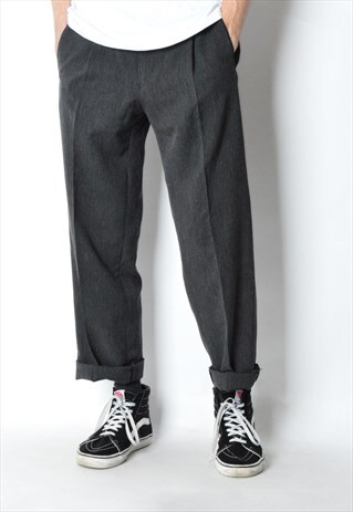 VINTAGE 90S GREY STRIPED PANTS