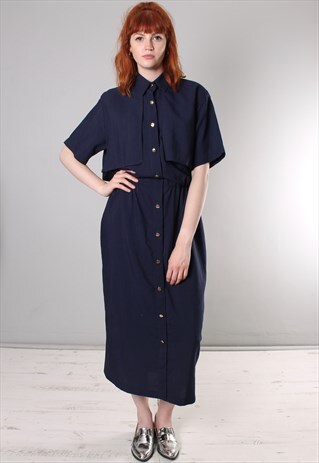 VINTAGE 80S LAYERED MIDI SHIRT DRESS