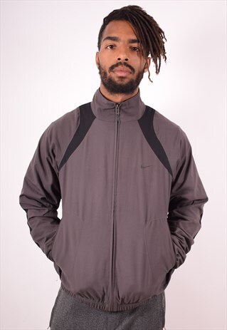 NIKE MENS VINTAGE TRACKSUIT TOP JACKET MEDIUM BROWN 90S