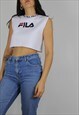 VINTAGE FILA CROP SWEATSHIRT W SPELL OUT & REPEAT NECK