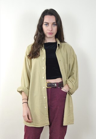 90S VINTAGE LIGHT BROWN FLANNEL SHIRT