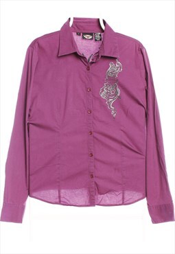 Harley Davidson Motor Cycle 90's Long Sleeve Button Up Back 
