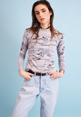 90'S RETRO KITSCH STRETCH PARTY TOP BLOUSE