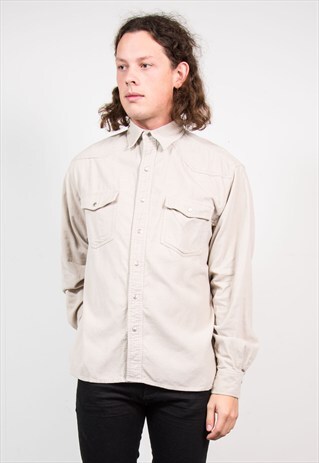 VINTAGE 90'S BEIGE CORD SHIRT