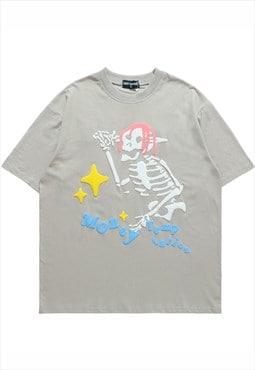 Kalodis fun skull print distressed t-shirt