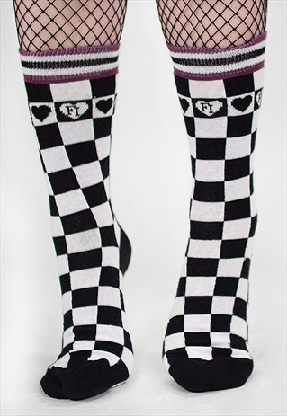 'LIFE AND DEATH' CHECKERBOARD SOCKS