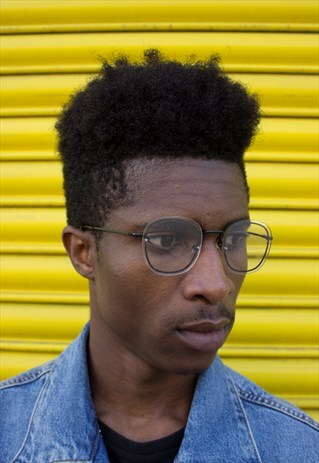 BLACK FRAME SLIM MINIMALISTIC CLEAR LENS GLASSES