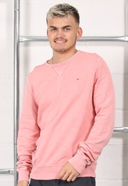 Vintage Tommy Hilfiger Sweater Pink Crewneck Jumper Medium
