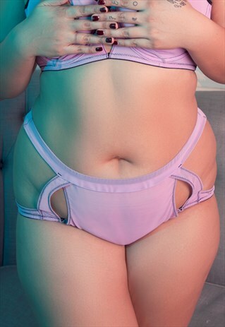 FAYE LILAC PEEK HIGH WAIST BRIEF CURVE
