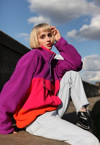 VINTAGE 80'S OVERSIZE FLEECE SWEATSHIRT TOP