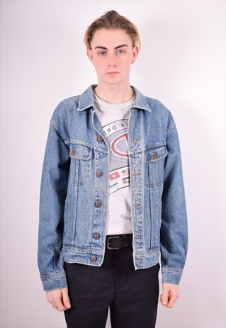 VALENTINO MENS VINTAGE DENIM JACKET MEDIUM BLUE 90S