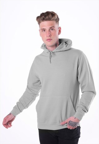 ESSENTIAL BLANK PULLOVER HOODY - SILVER GREY