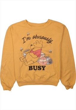 Disney 90's I'm Obviously Crew Neck Sweatshirt Medium Yellow