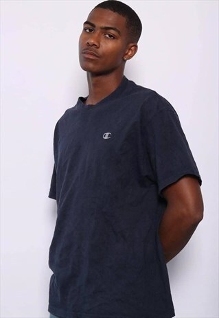 VINTAGE CHAMPION LOGO T-SHIRT NAVY BLUE