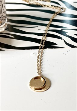 Moon Disc Long Necklace