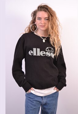 Vintage Ellesse Ovesized Sweatshirt Jumper Black