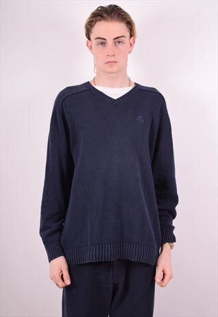 KAPPA MENS VINTAGE JUMPER SWEATER LARGE BLUE 90S