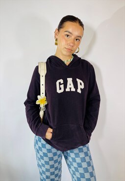 Vintage GAP Embroidered Dark Purple Hoodie