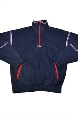 Vintage Norway Fleece 1/4 Zip Block Colour Navy XL