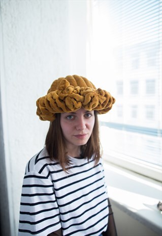 VINTAGE 60'S SOFT MUSTARD CRAZY STYLE HAT