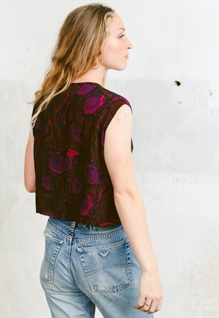 VINTAGE 60S PATTERNED FESTIVAL CROP TOP