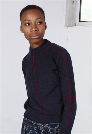 VINTAGE VERSACE SPORT ASPHALT GREY KNITTED JUMPER