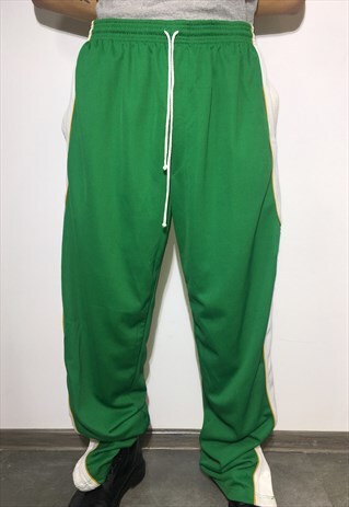 VINTAGE 90' OLDSCHOOL COOL UNISEX GREEN SPORT TROUSERS