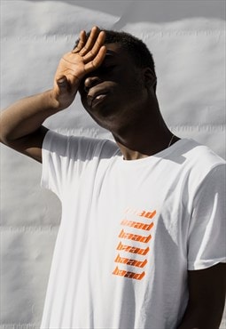 Baad t-shirt white  WTF  orange