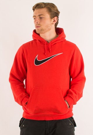VINTAGE 90S RED NIKE SWOOSH PULLOVER HOODIE £40.00PRICE