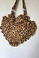 LEOPARD PRINT HEART TOTE BAG