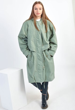VINTAGE 80'S PARKA JACKET IN GREEN