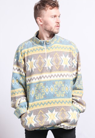 VINTAGE HALF ZIP FLEECE TOP