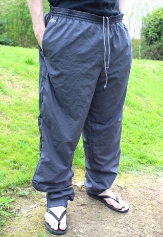 VINTAGE 90S LACOSTE JOGGING BOTTOMS - LARGE GREY - DEVANLAY