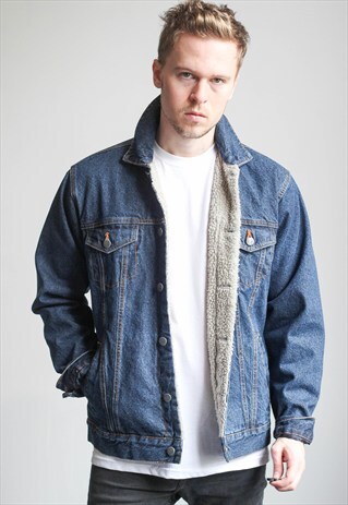 VINTAGE DENIM SHERPA JACKET