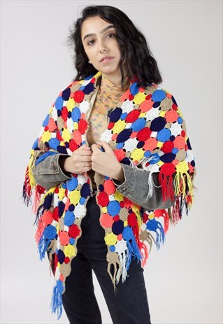 VINTAGE MULTICOLOURED WOOL SHAWL