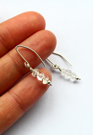 HERKIMER DIAMOND RAW GEMSTONE STACK EARRINGS