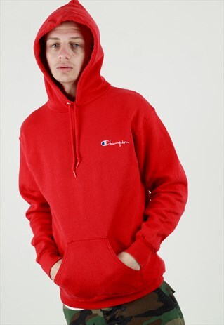 VINTAGE 90S CHAMPION SPELL OUT LOGO HOODIE