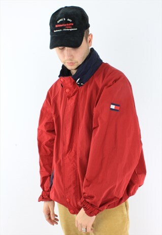 TOMMY HILFIGER NECK SPELLOUT VINTAGE SAILING JACKET