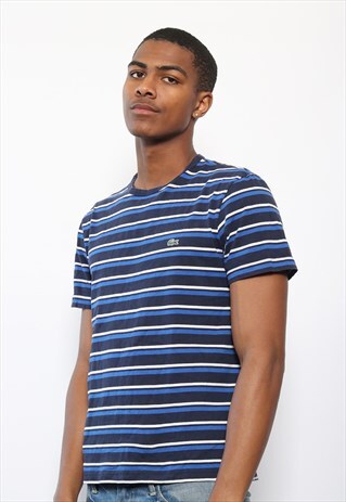 VINTAGE LACOSTE STRIPPED TEE NAVY WHITE