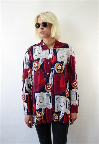 VINTAGE 90'S AMAZING BEAUTIFUL COLORFUL LONG SHIRT