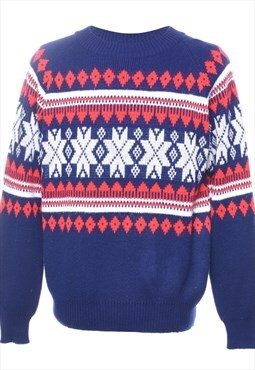 Vintage Beyond Retro Navy Jumper - M