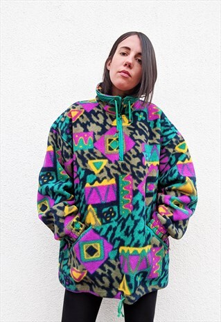 VINTAGE FLEECE OVERSIZED POLARTEC AZTEC UNISEX SWEATSHIRT