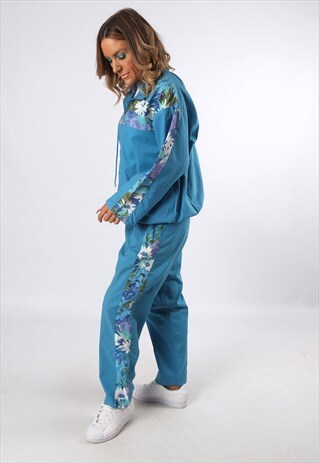 FLORAL FULL TRACK SUIT TOP TROUSERS SPORT UK 14 - 16 (D3V)