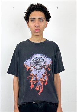 Vintage 90s purple flame t-shirt 