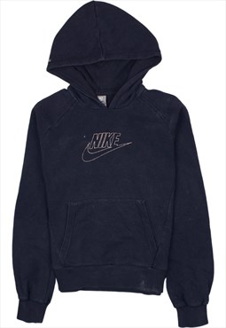 Vintage 90's Nike Hoodie Spellout Center Middle Swooh Navy