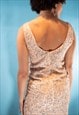 VINTAGE Y2K SIZE M FULL SEQUIN MINI DRESS IN BABY PINK.